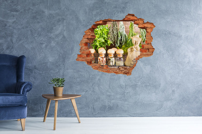 Hole wall sticker Herbal corner in the kitchen