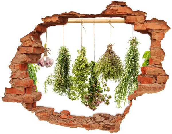 3D wall hole wallpaper Herb garden in ruins