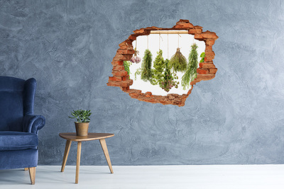 3D wall hole wallpaper Herb garden in ruins