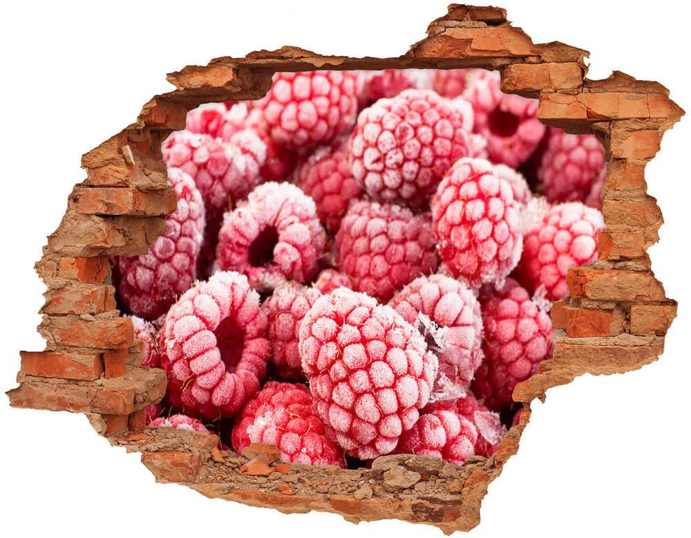 Hole wall sticker Frozen raspberries