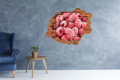 Hole wall sticker Frozen Raspberries in a Hole in the Wall