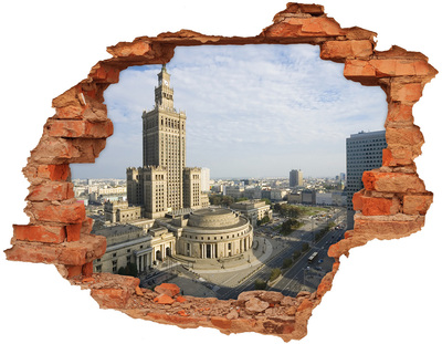 Hole in the wall decal View of Warsaw from a hole in the wall