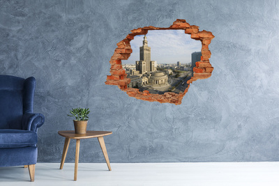 Hole in the wall decal View of Warsaw from a hole in the wall