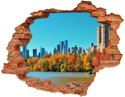 Hole in the wall decal Autumn in New York