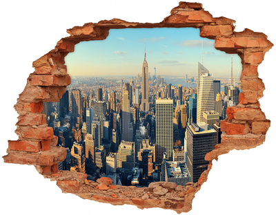 Hole wall sticker Skyscrapers