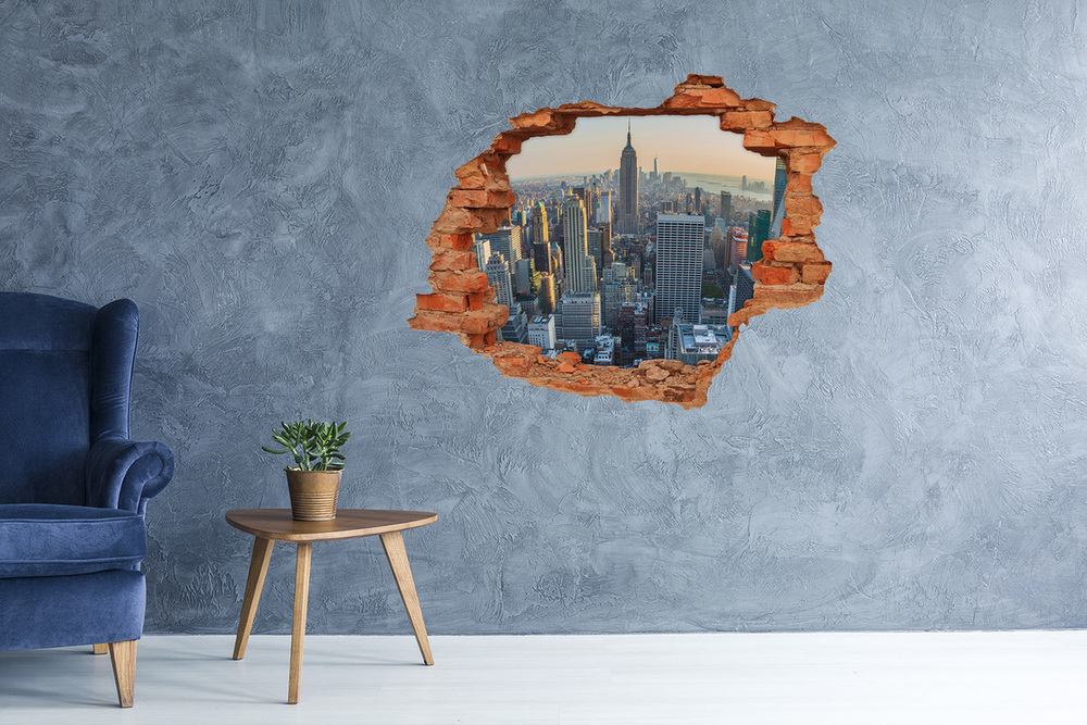 Hole in the wall decal Manhattan New York