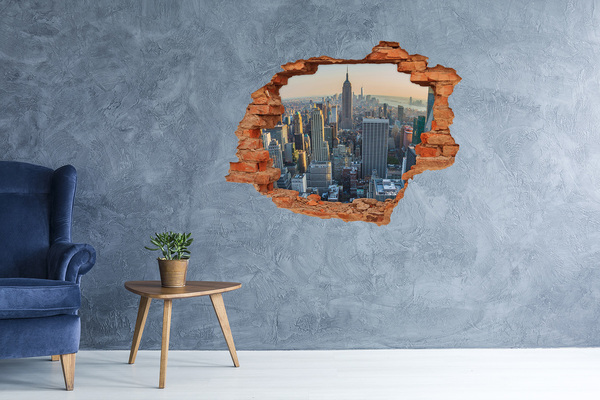 Hole in the wall decal View of New York