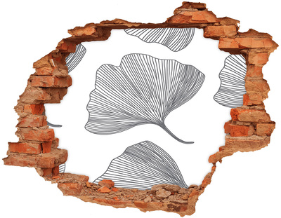 Hole in the wall sticker Ginkgo