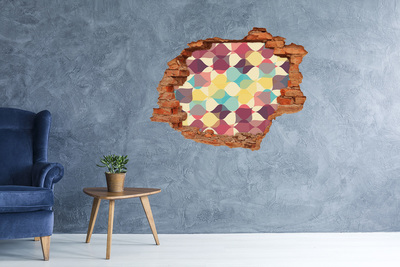 Hole in the wall sticker Geometric background