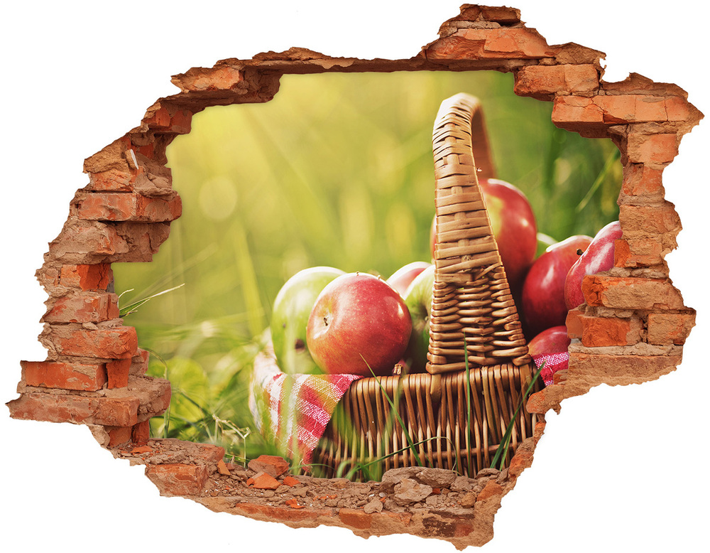 Hole in the wall decal Apples in the basket