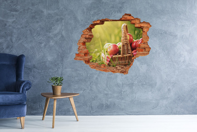 Hole in the wall decal A basket of apples in nature