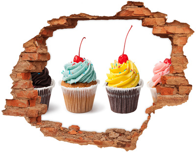 Hole in the wall sticker Cupcakes