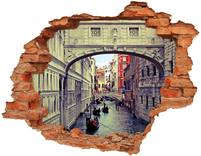 3D wall hole wallpaper Venice in the Hole