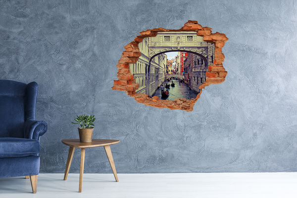 3D wall hole wallpaper Venice in the Hole