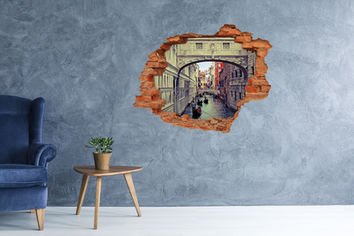 3D wall hole wallpaper Venice in the Hole