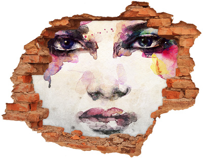 Hole in the wall decal Portrait of a woman