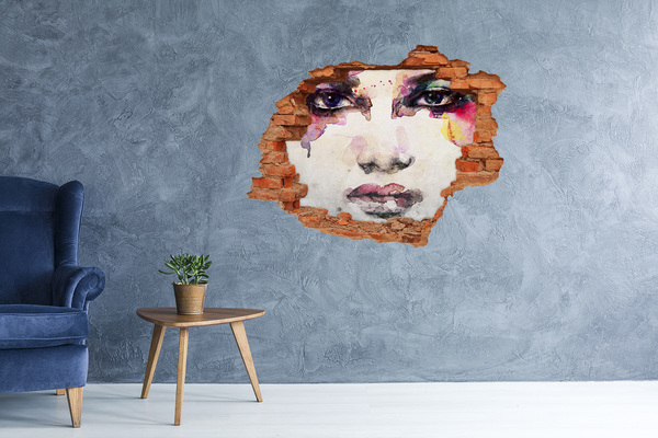 Hole in the wall decal Portrait of a woman