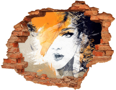 Hole in the wall decal Portrait of a woman