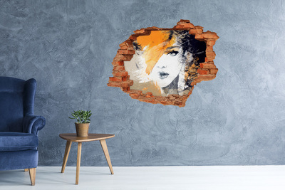 Hole in the wall decal Portrait of a woman