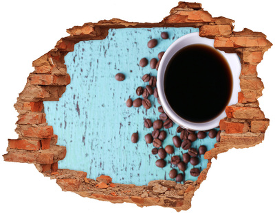 3D wall hole wallpaper A coffee moment of relaxation