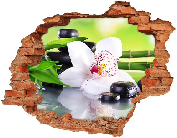 Hole wall sticker A floral oasis of peace