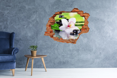 Hole wall sticker A floral oasis of peace