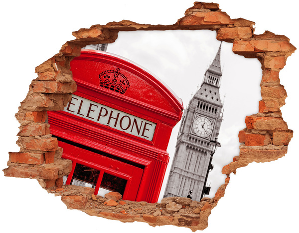 Hole in the wall sticker London scenery with a telephone booth