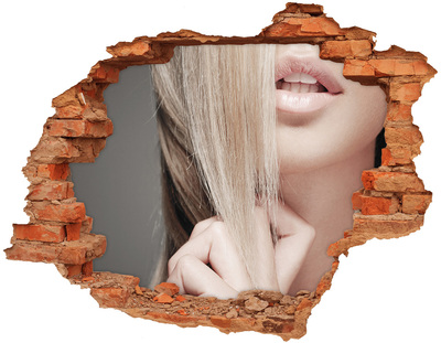 Hole in the wall decal Beautiful blonde