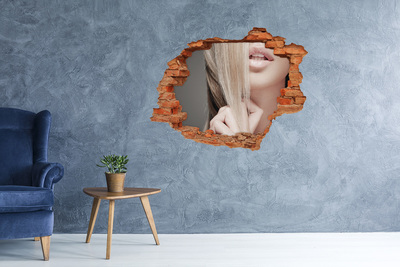 Hole in the wall decal Beautiful blonde