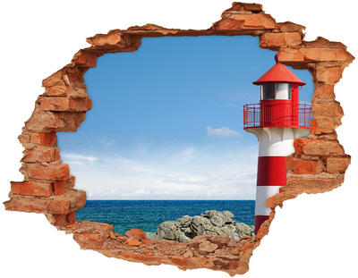 Hole in the wall sticker A lighthouse on the seashore