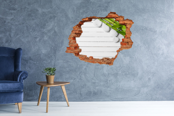 Hole wall sticker A green oasis in concrete