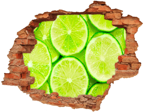 3D wall hole Fresh limes in concrete