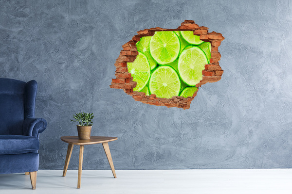 3D wall hole Fresh limes in concrete