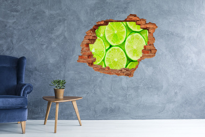 3D wall hole Fresh limes in concrete