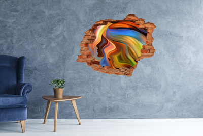 Hole wall sticker A colorful landscape in a hole in the wall