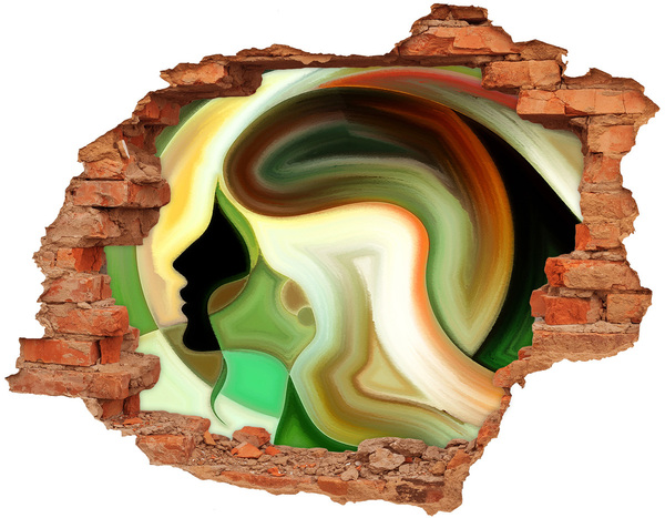Hole wall sticker Colorful stone in a hole in the wall