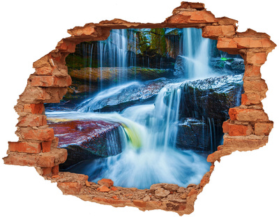 Hole wall sticker Waterfall among the rocks