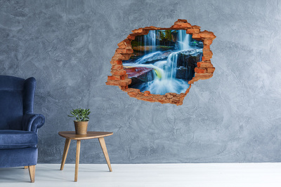 Hole wall sticker Waterfall among the rocks