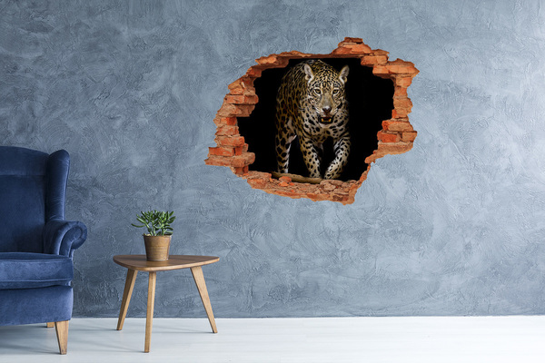 3D wall hole Tiger in the jungle