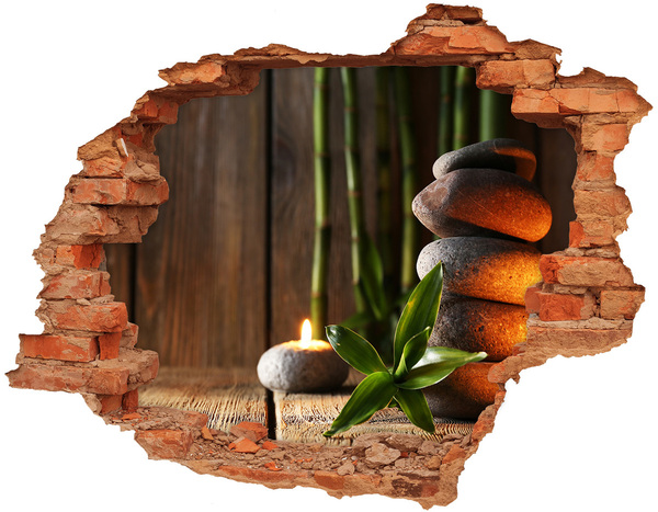 3D wall hole Zen bamboo stones