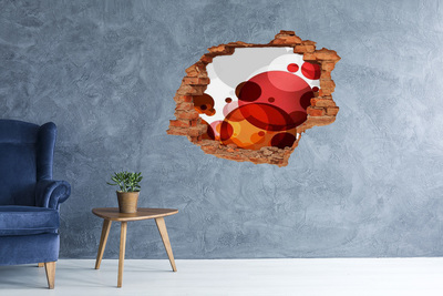 Hole in the wall sticker Colorful bubbles in a hole in the wall