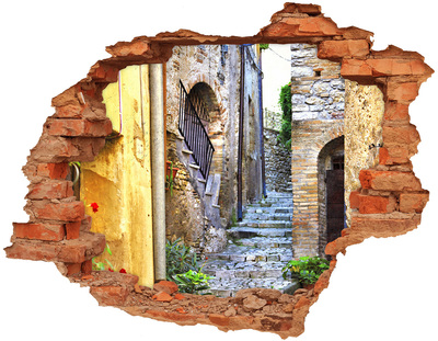 Hole wall sticker The charming streets of an Italian town
