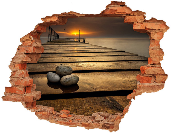 Hole in the wall decal Wooden pier