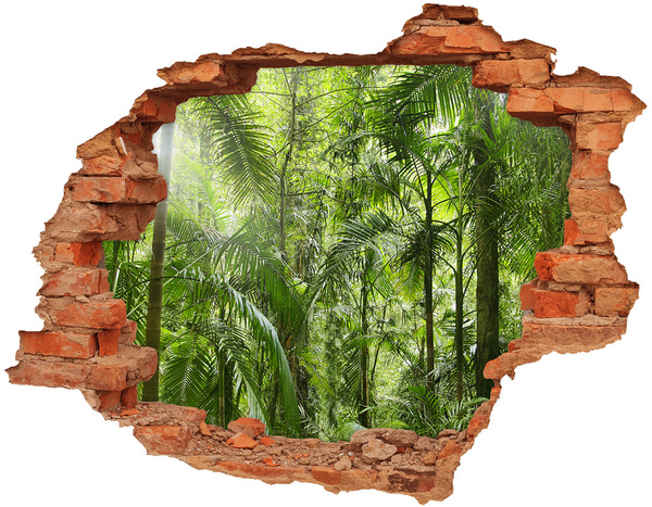 Hole in the wall decal tropical forest