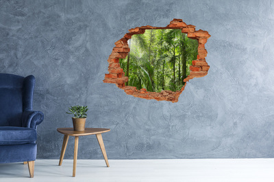 Hole in the wall decal tropical forest