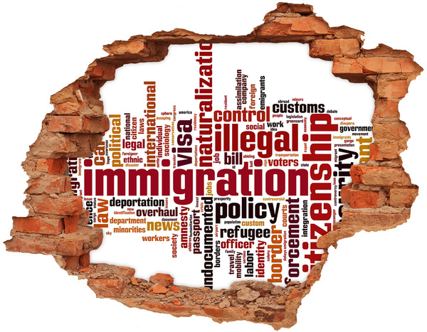 Hole in the wall sticker Immigration