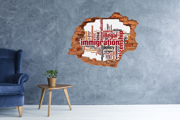 Hole in the wall sticker Immigration