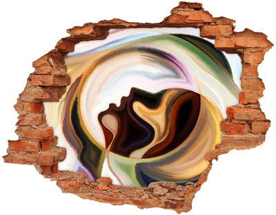Hole in the wall decal A face in earthy colors