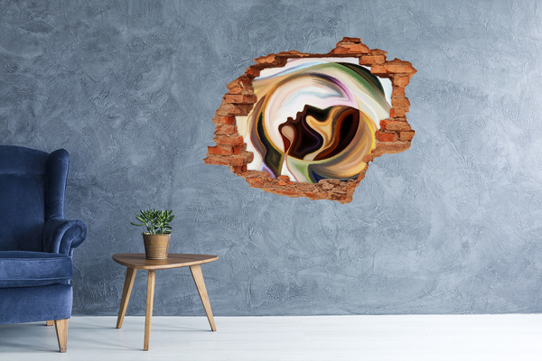 Hole in the wall decal A face in earthy colors