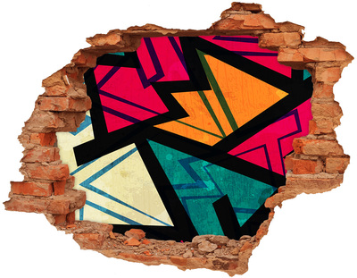 3D wall hole wallpaper A colorful mural in a hole in the wall
